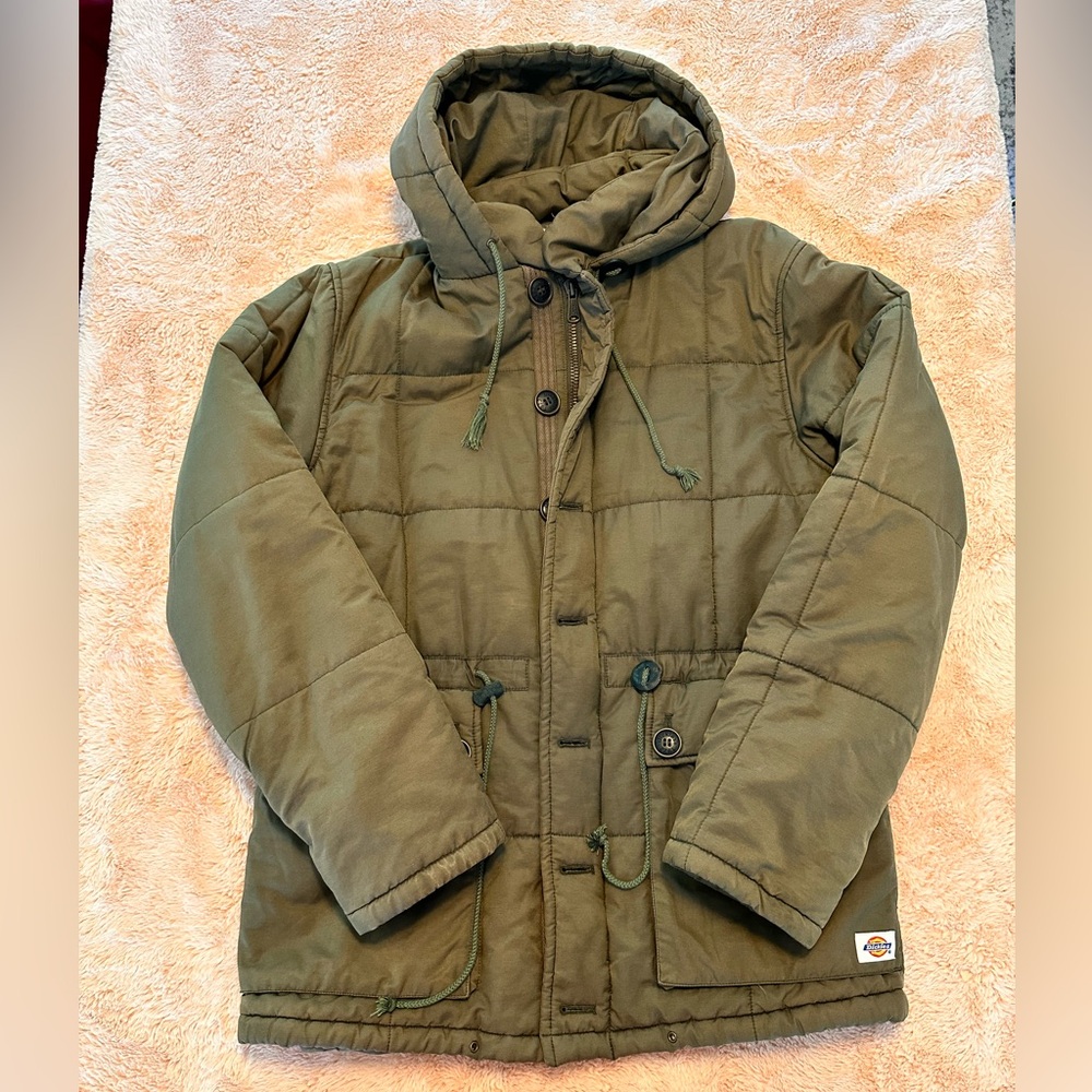Olive Green Dickies Hooded Coat